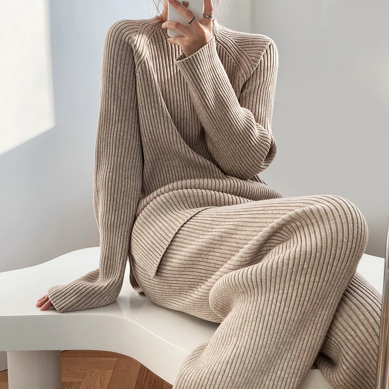 Women's Wide Leg Knit Two-Piece Set