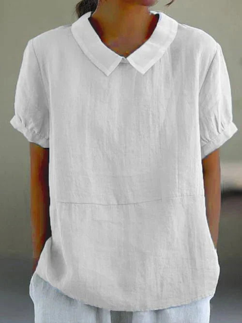 Women's Short Sleeve Casual Peter Pan Collar