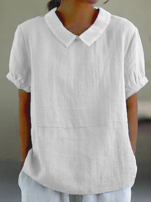 Women's Cotton Linen Blouse Natural Beige