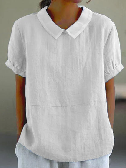 Women's Cotton Linen Blouse Natural Beige