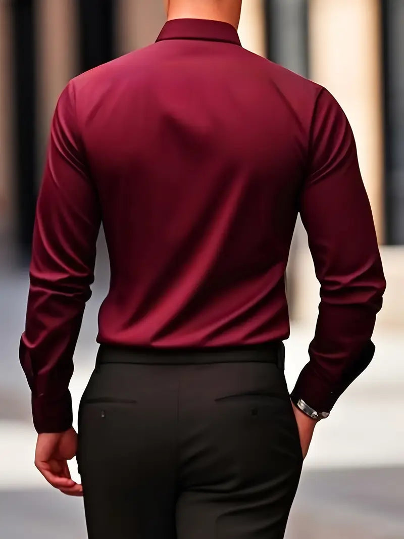 Men's Long Sleeve Button Down Dress Shirt