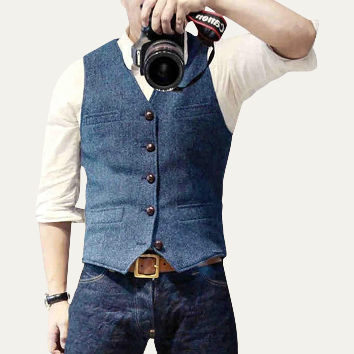 Men's Vintage Button Up Vest