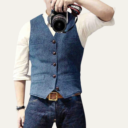 Men's Vintage Button Up Vest
