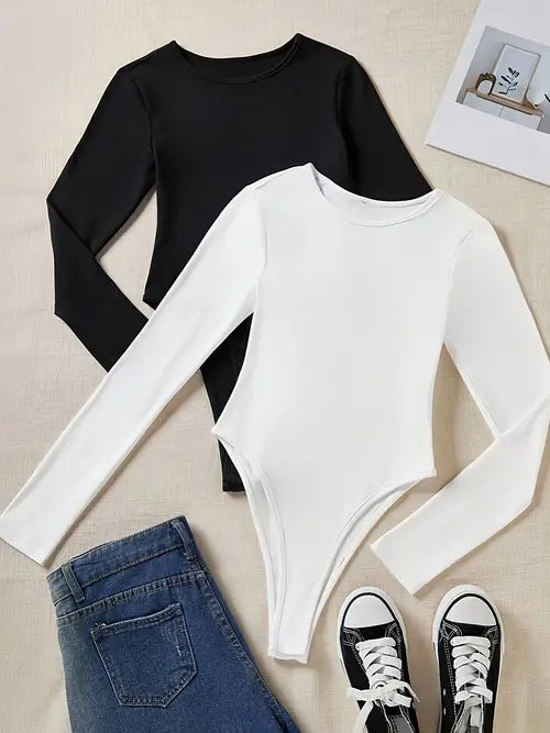 Women's Long Sleeve Bodysuits 3-Pack