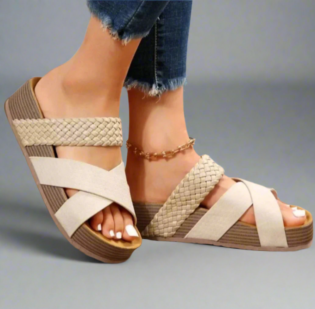 Women's Multi Strap Slide Sandals Platform Sole