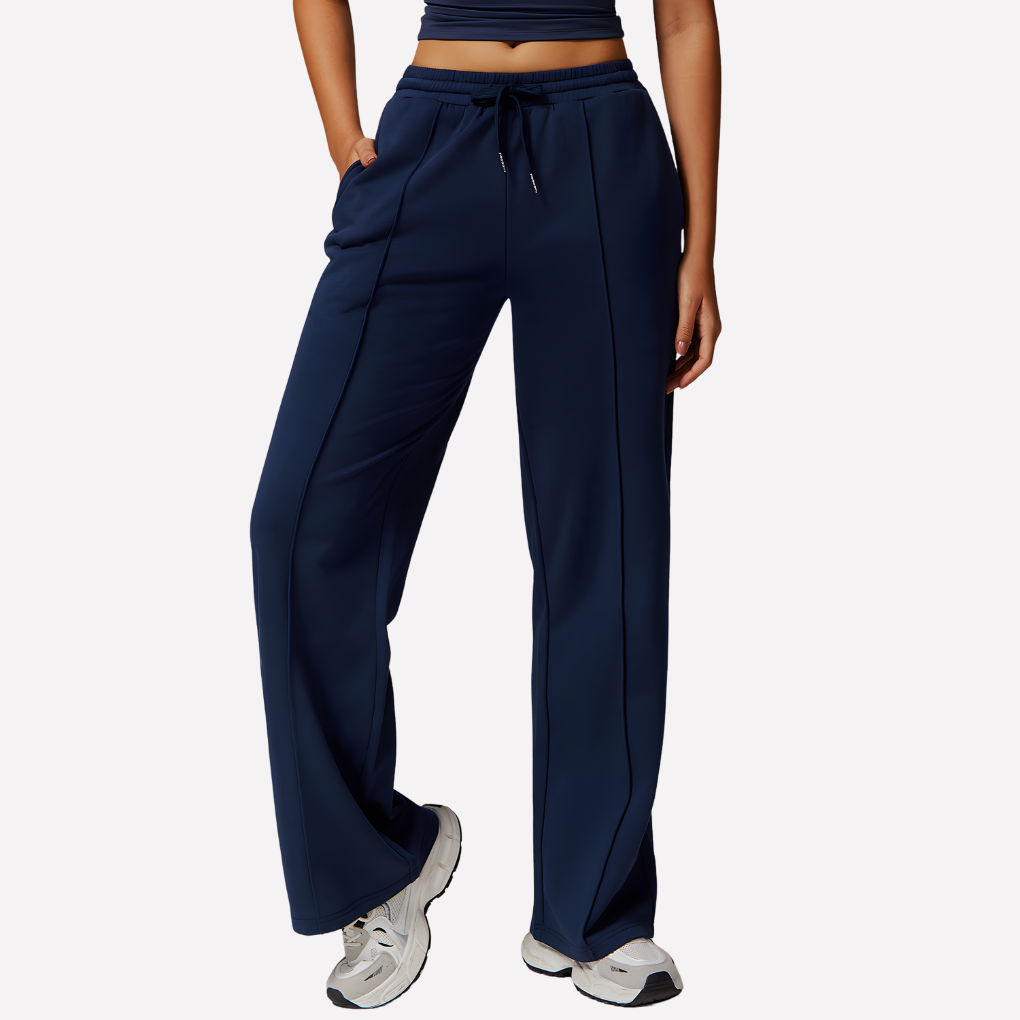 Women's Wide Leg Sweatpants Cotton Comfortable Black