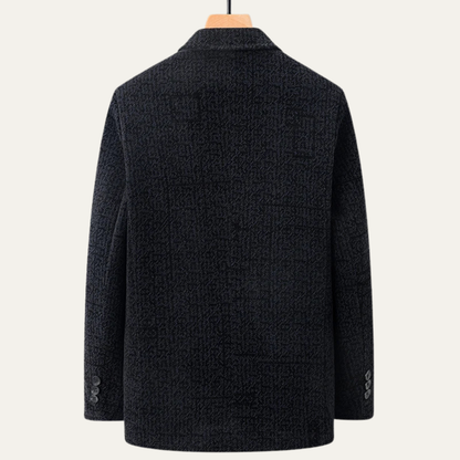 Men's Chenille Blazer Warm Fur Lined Navy