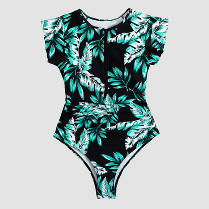 Women's Zipper One Piece Swimsuit