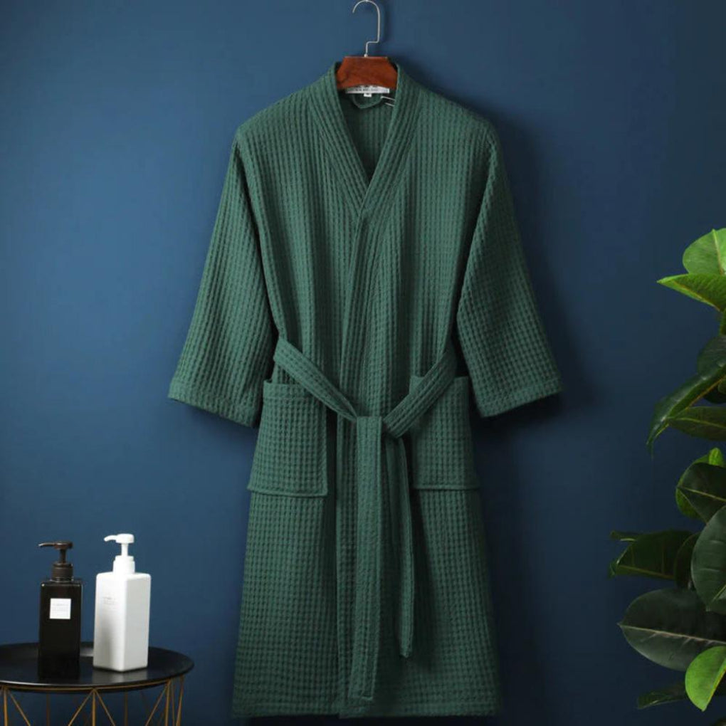 Couple Cotton Terry Bathrobe Lightweight Waffle
