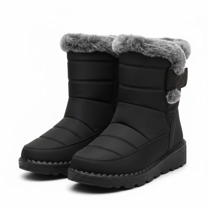 Warm Waterproof Women's Insulated Ankle Snow Boots Low Heel