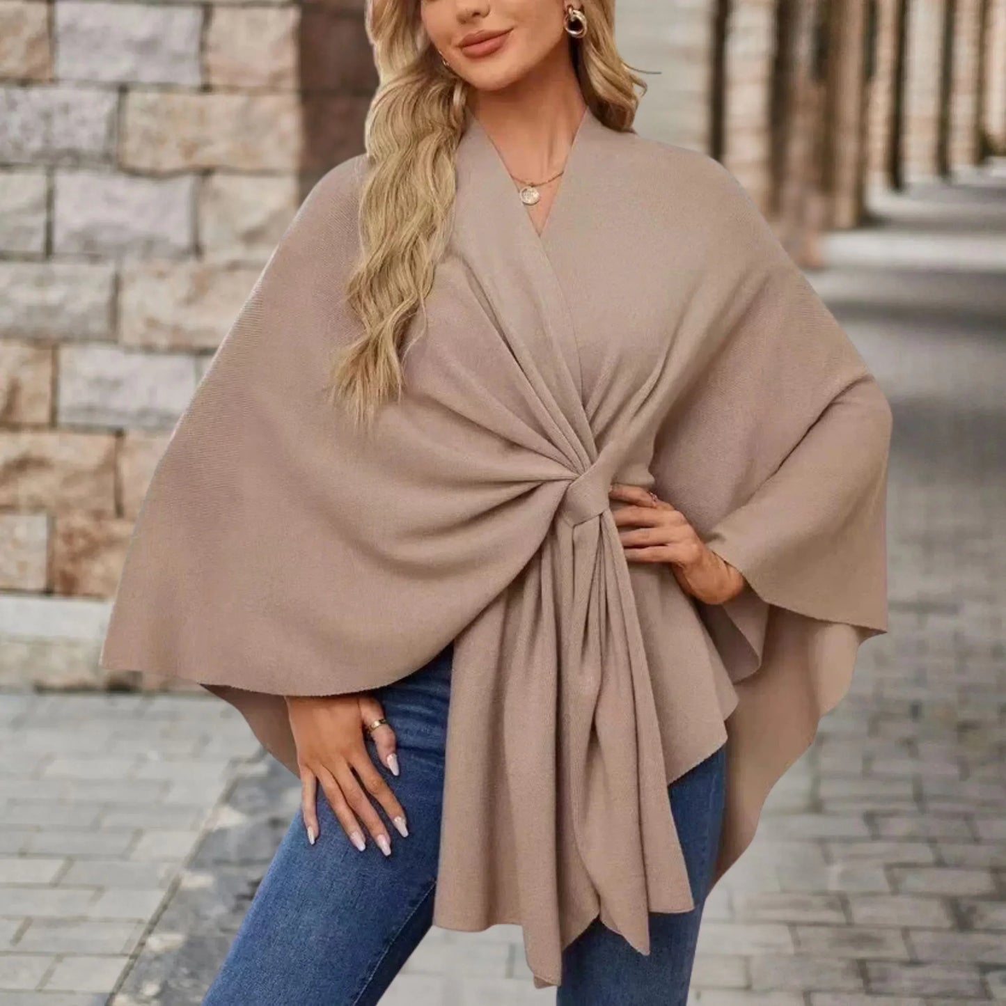 Women's Wrap Blouse Poncho Style