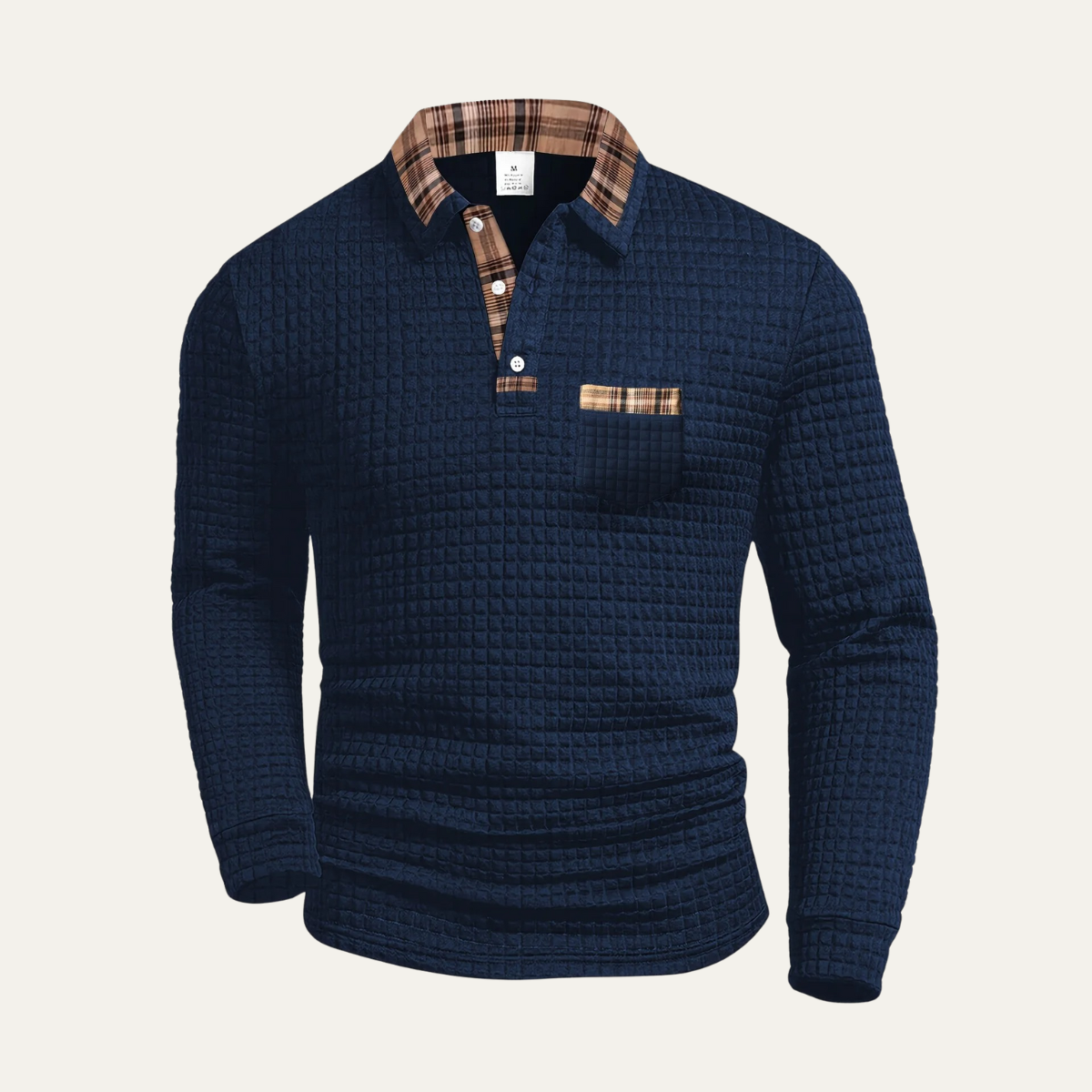 Men's Waffle Knit Polo Sweater