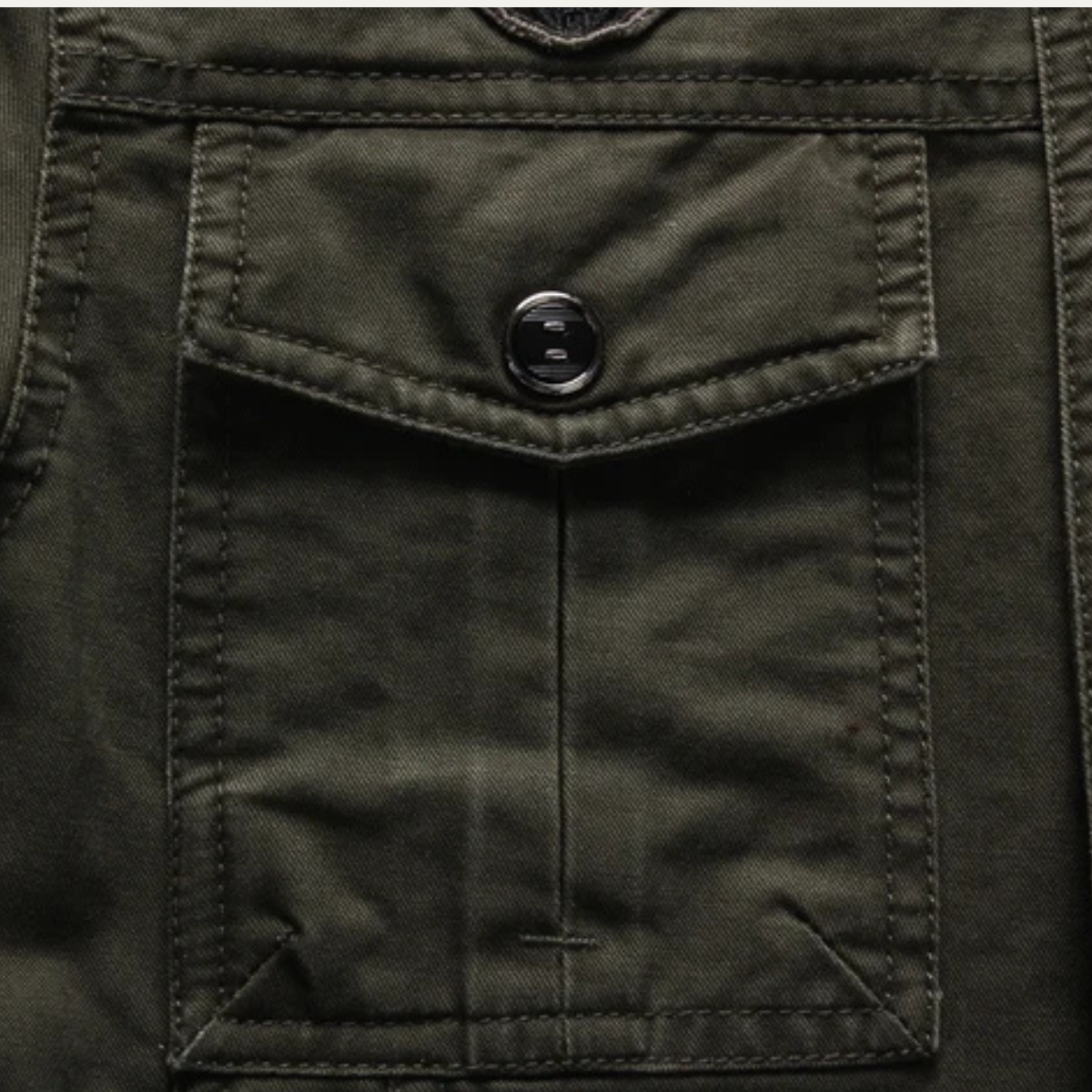 Men's Military Cargo Jacket Stand Collar Olive