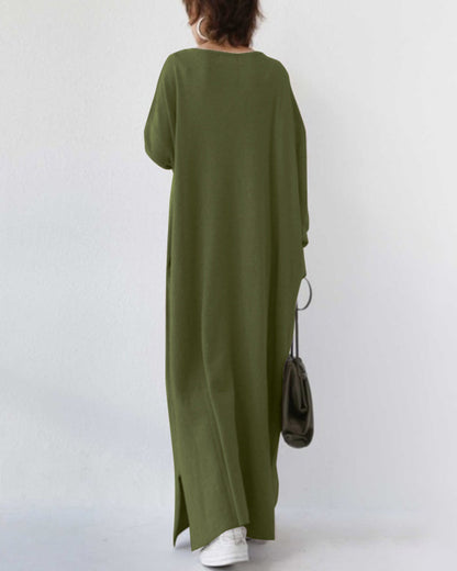 Stylish Long Sleeve Winter Maxi Dress for Women