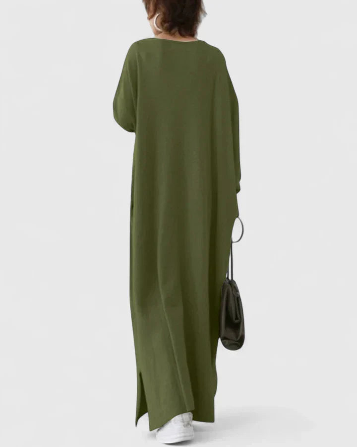 Ladies Elegant V Neck Floor Length Dress