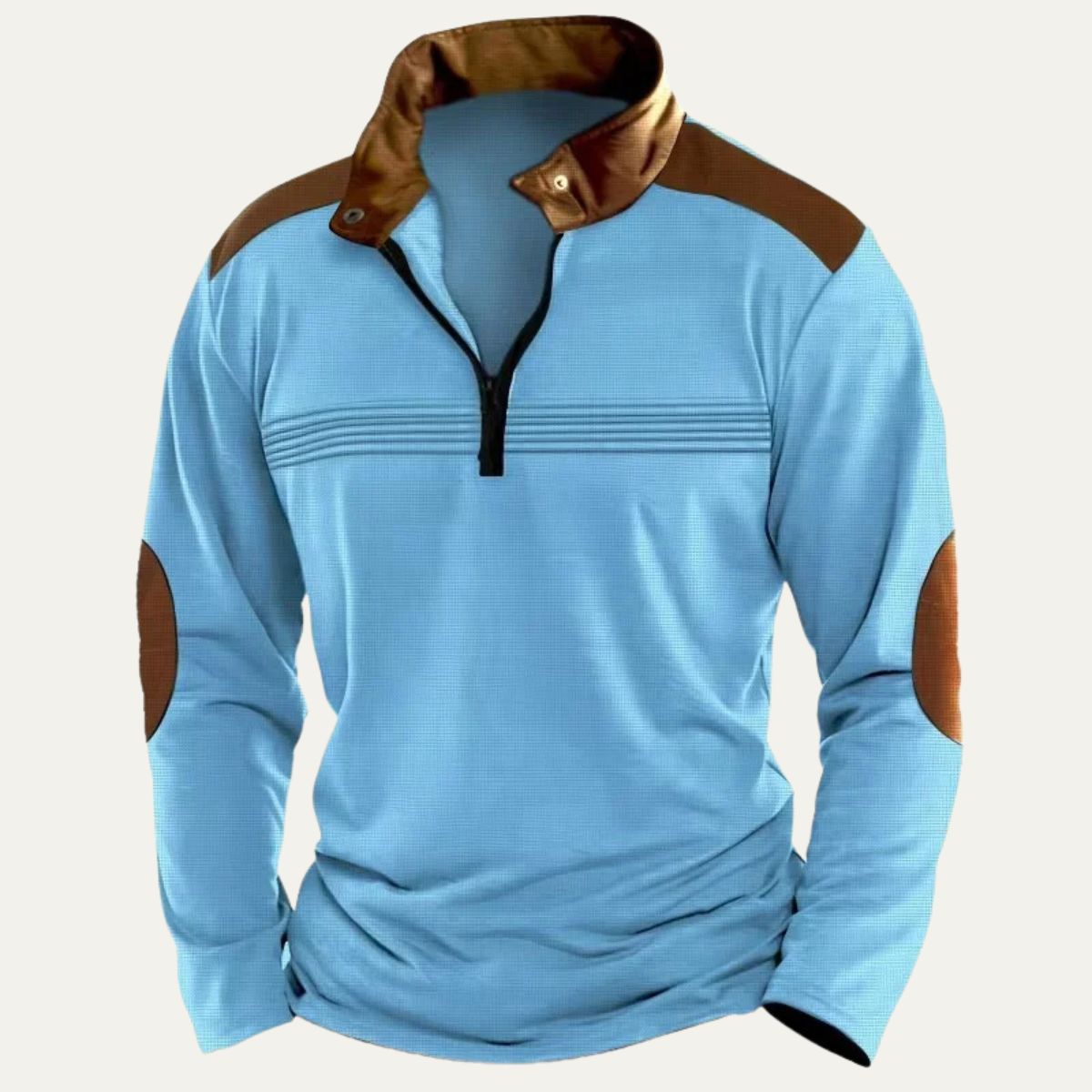 Men's Vintage Half Zip Sweater Contrast Collar