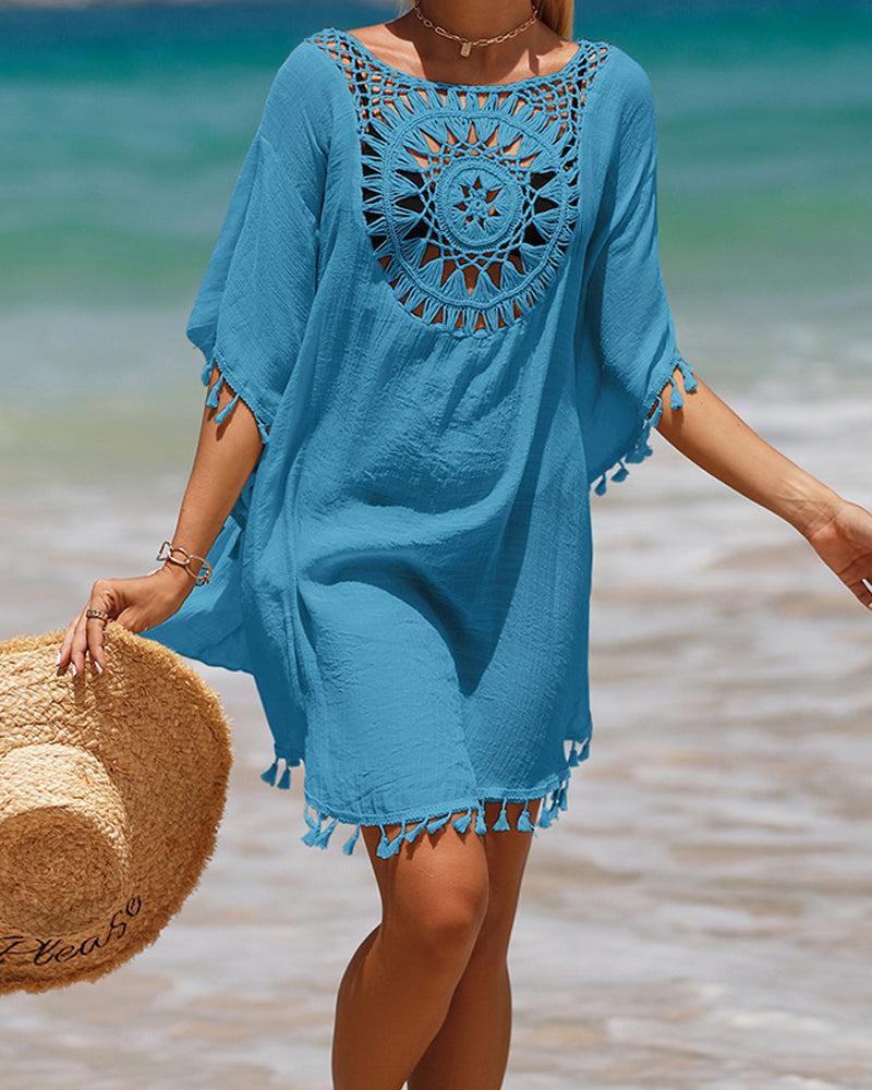 Bohemian Coastal Long Sleeve Coverup