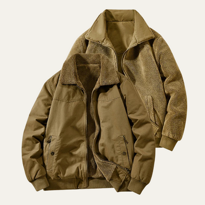 Men's Reversible Bomber Jacket Fleece Lined