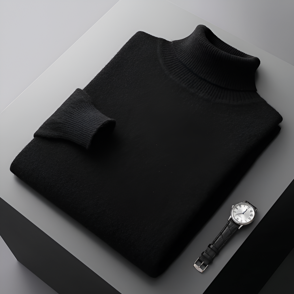 Men's Fine Wool Turtleneck Sweater