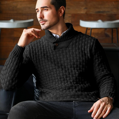 Men's Textured Knit Winter Sweater