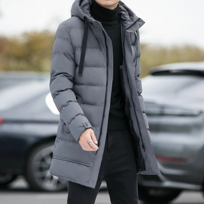 Men's Longline Puffer Coat Black