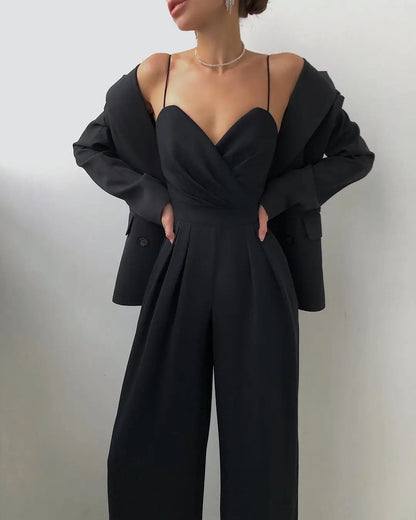 Women's Sleeveless Jumpsuit High Waist Wide Leg - VibreMode