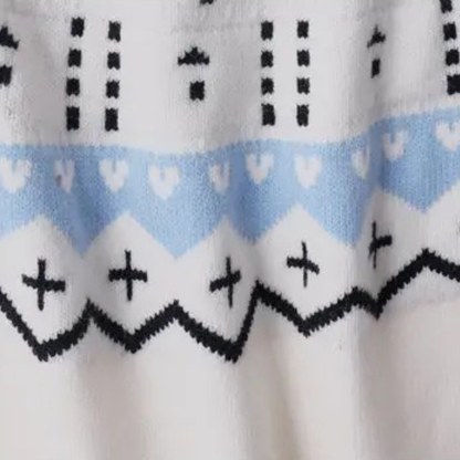 Men's Round Neck Snowflake Knit Christmas Sweater