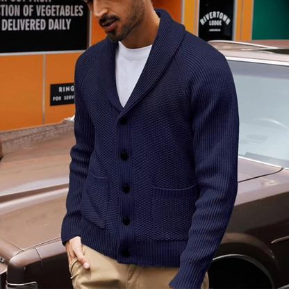 Men's Shawl Collar Cardigan Button Up