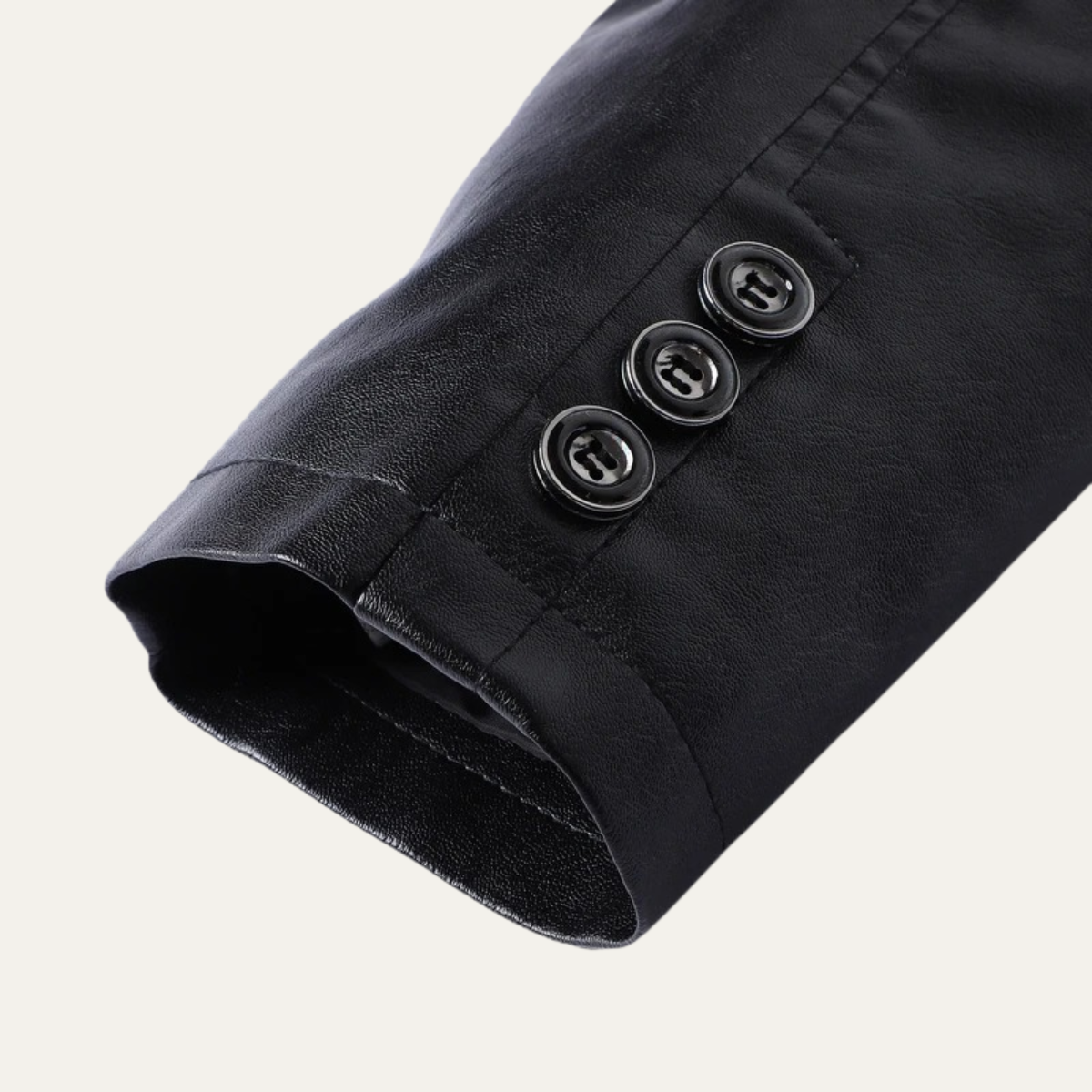 Men's Leather Winter Jacket Button Up