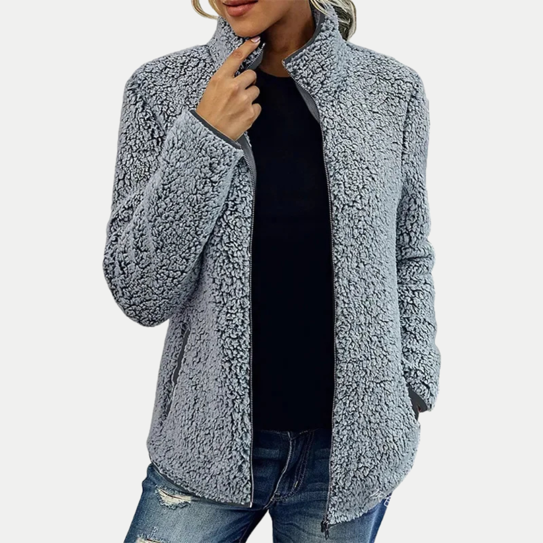 Women's High Collar Jacket with Side Pockets