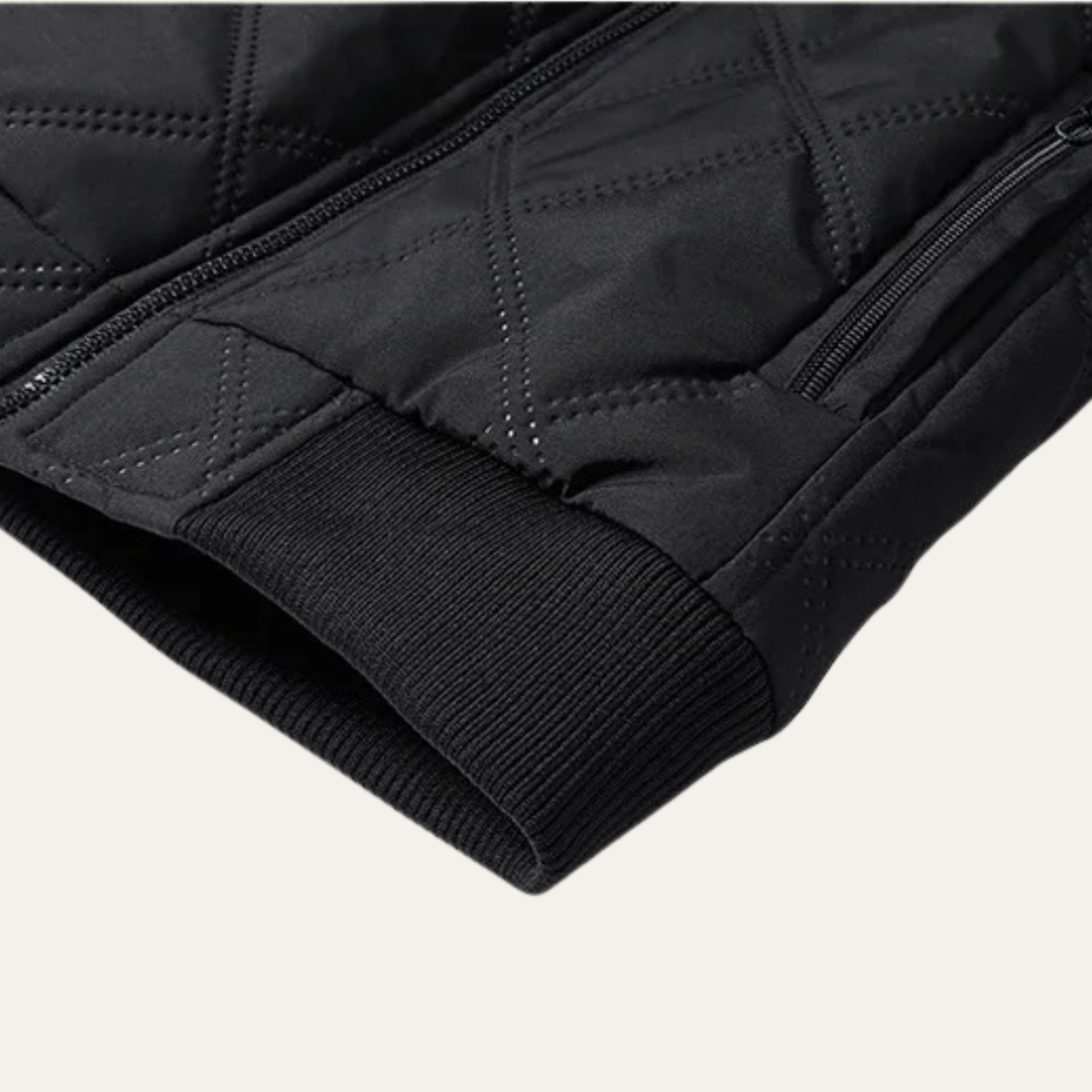 Mens Quilted Fleece Jacket Thick Lining Padded Coat