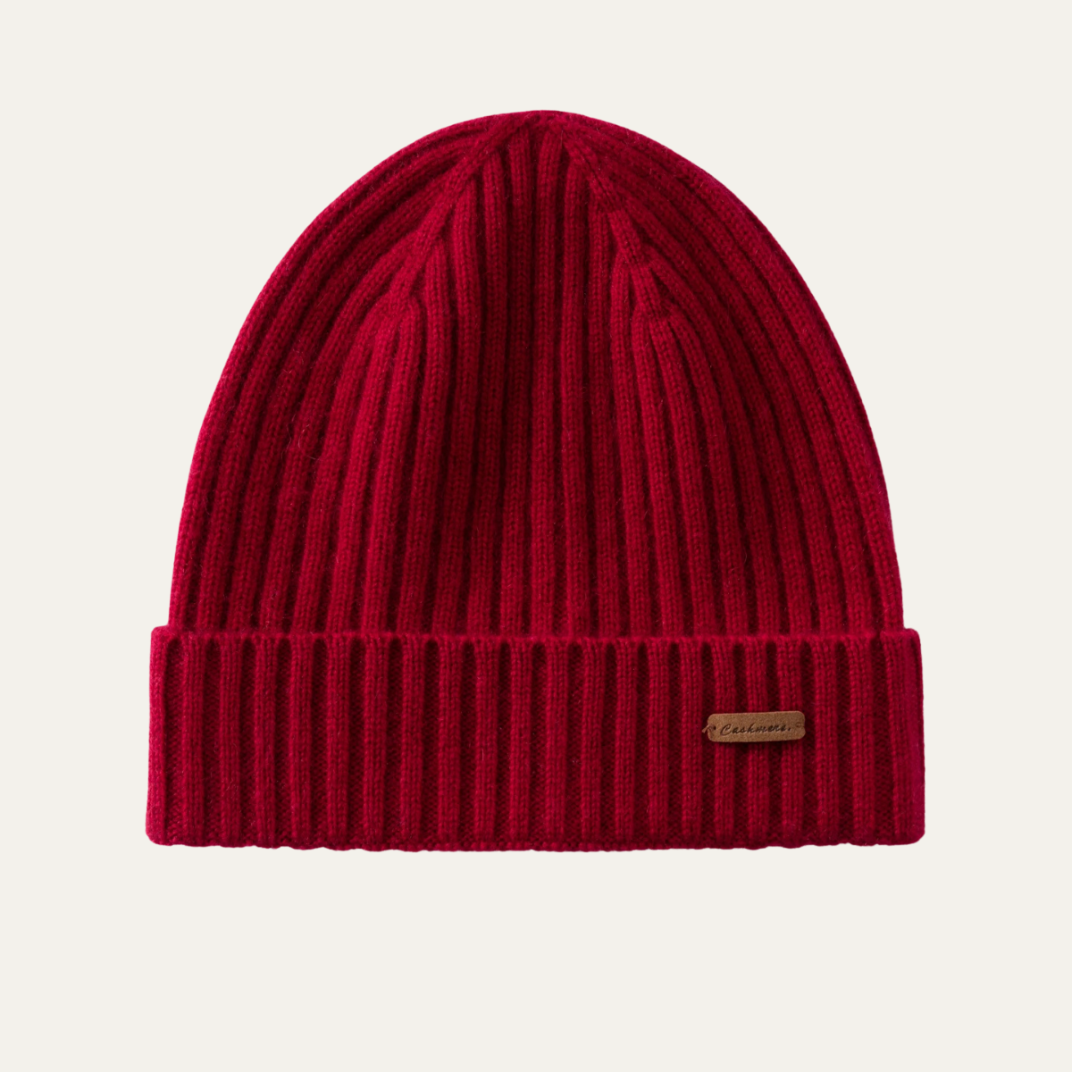 Men's Cashmere Beanie Ribbed Knit Black