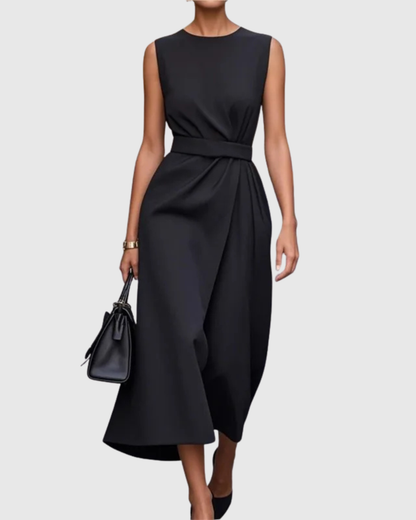 Elegant Ladies' Strapless Mid Length Dress Twist Detail