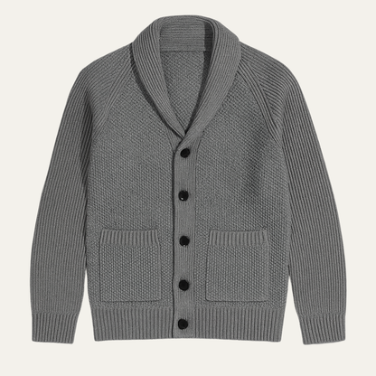 Men's Shawl Collar Knit Cardigan With Pockets - VibreMode