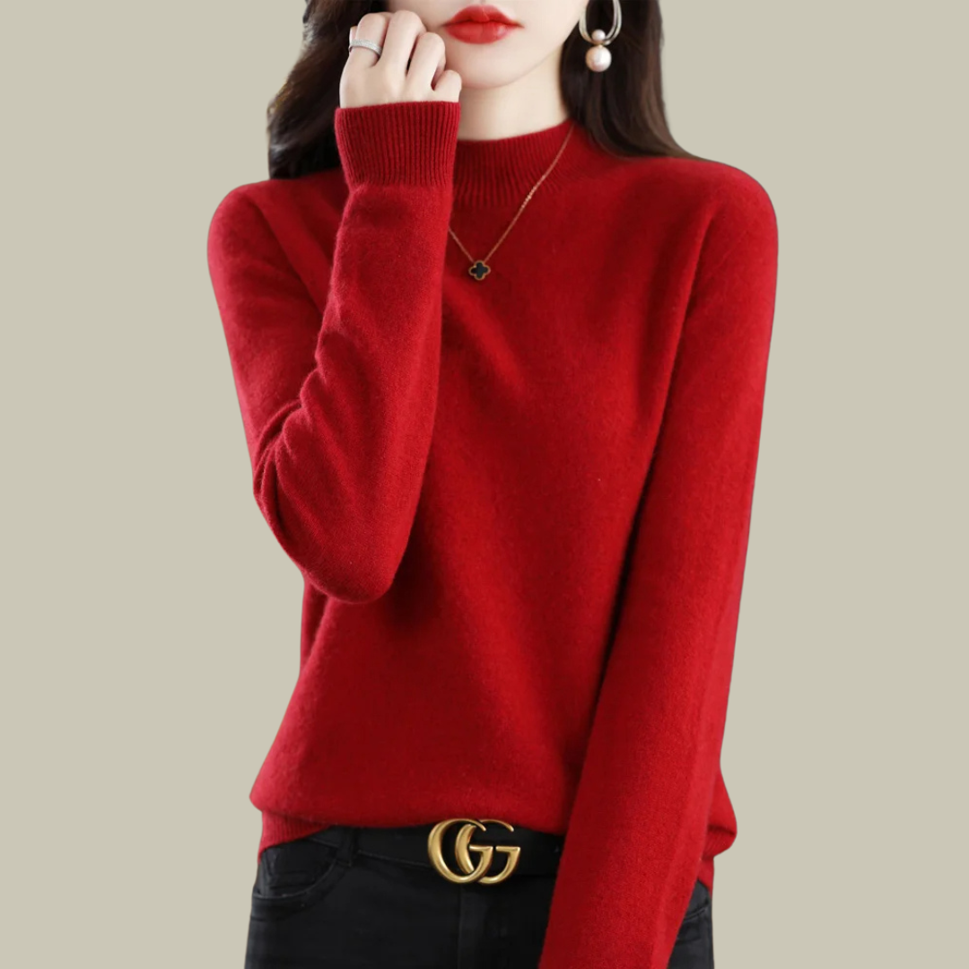 Soft Pink Simple Crew Neck Sweater