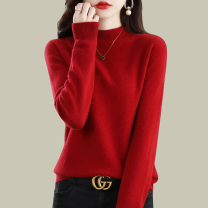 Soft Pink Simple Crew Neck Sweater