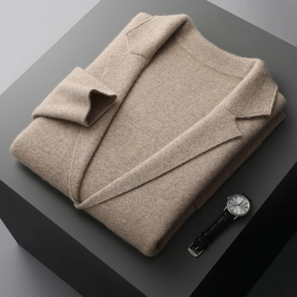 Men's Wool Cardigan Blazer Charcoal Grey