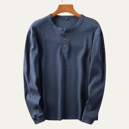 Men's Slim Fit Thermal Cotton Henley Shirt