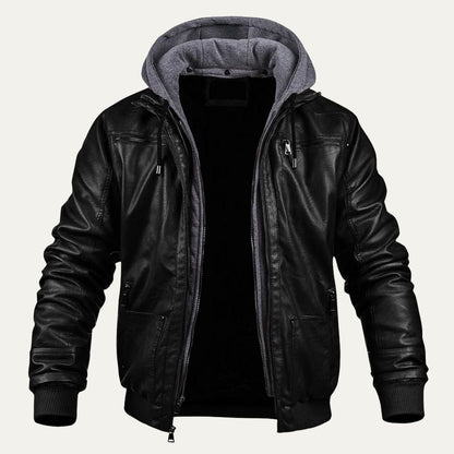 Men's Leather Jacket Modern Warm Brown - VibreMode