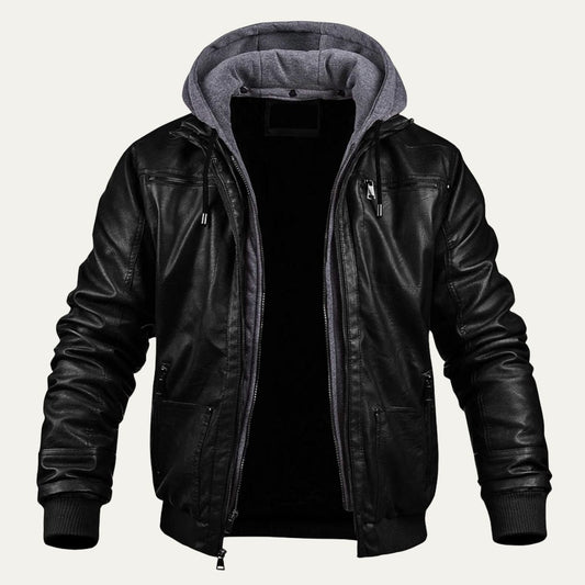 Men's Leather Jacket Modern Warm Brown - VibreMode