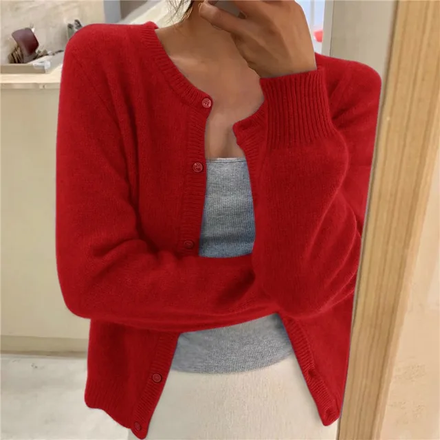 Warm Women's Long Sleeve Winter Cardigan Sweater