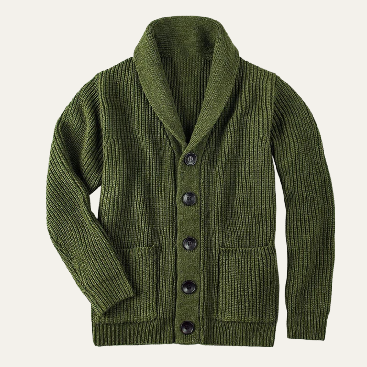 Men's Wool Cardigan Shawl Collar Button Up