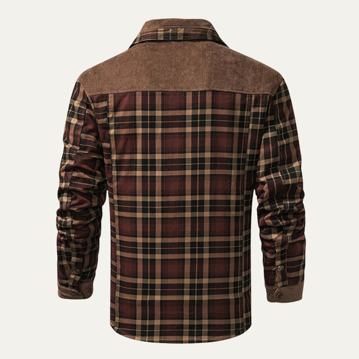 Men's Plaid Flannel Jacket Multi Pocket