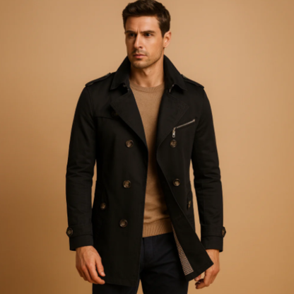 Merrick Men's Double Breasted Trench Coat