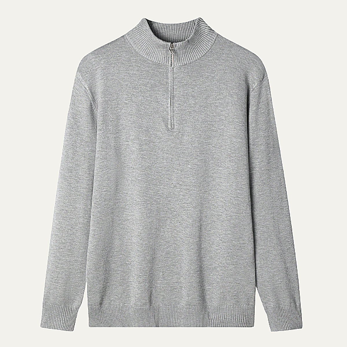 Men's Classic Mock Neck Half Zip Sweater - VibreMode