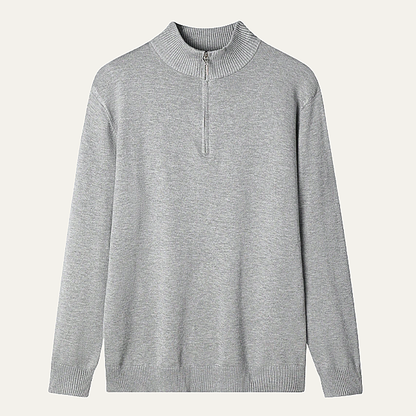 Men's Classic Mock Neck Half Zip Sweater - VibreMode