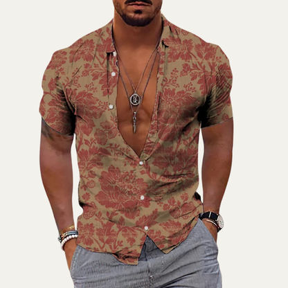 Men's Hawaiian Beach Shirt Coconut Print