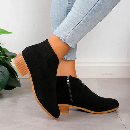 Chic Leopard Ankle Boots for Women with Zip
