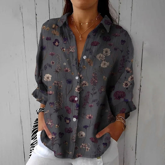 Chic Floral Print Women's Blouse - VibreMode