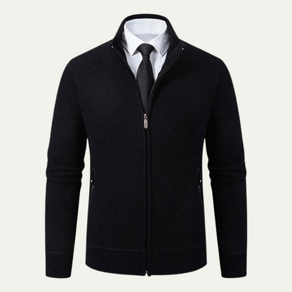 Men's Knit Zip Cardigan With Pockets - VibreMode